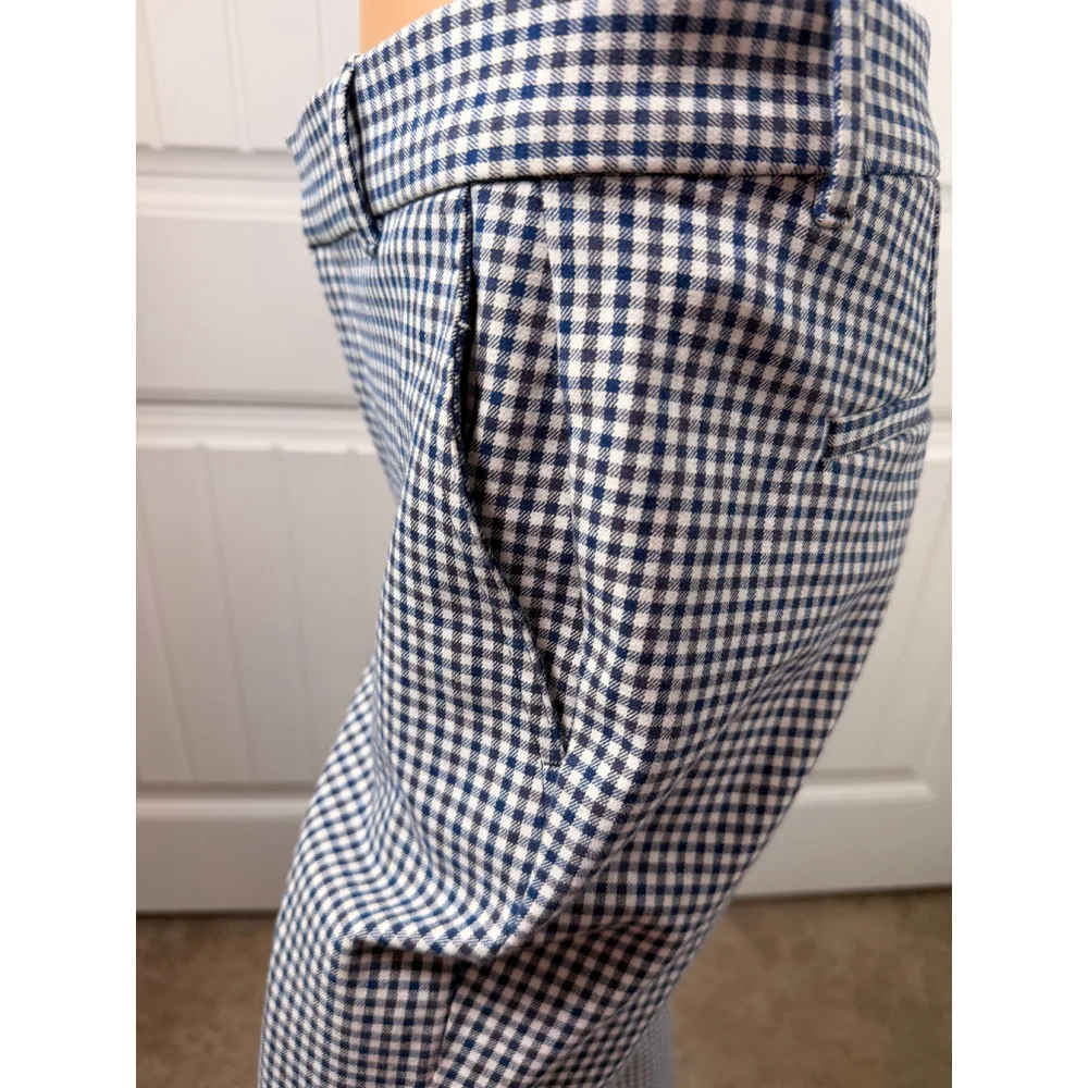 Womens GAP Black White Gingham Signature Skinny Ankle Pants 6 Preppy Cottagecore